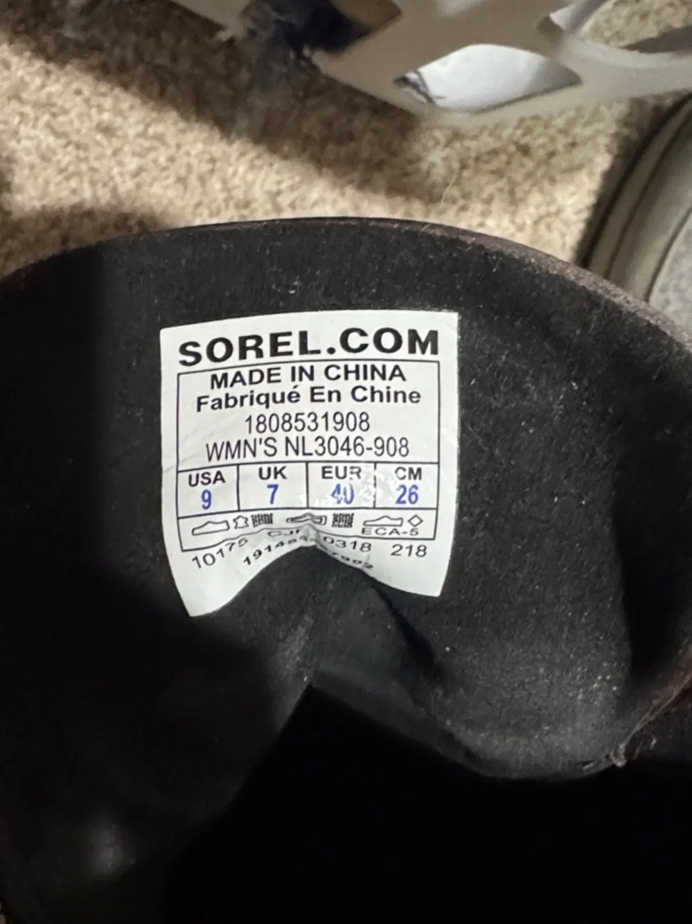Sorel Dark Brown Leather Wedge Lace-Up Ankle Boots Women’s